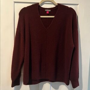 Vince Camuto Deep Red V-Neck Sweater